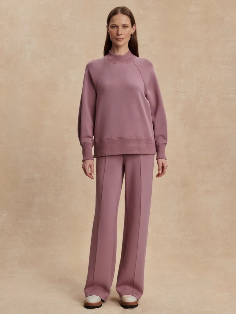 Loxley Raglan Boyfriend Sweat - Wistful Mauve: S
